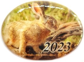 Панно магнит из селенита, с символом года 2023 &quot;Кролик №6&quot; 