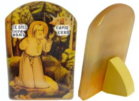 Икона из селенита № 7 "Прп. Серафим Саровский" 