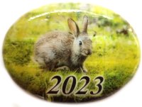 Панно магнит из селенита, с символом года 2023 "Кролик №7"