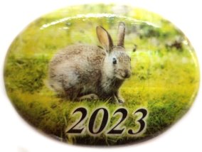 Панно магнит из селенита, с символом года 2023 &quot;Кролик №7&quot; 