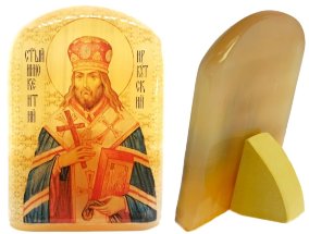 Именная икона из селенита "Свт. Иннокентий Иркутский" 