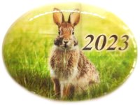 Панно магнит из селенита, с символом года 2023 "Кролик №8"