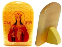 Именная икона из селенита "Святая Варвара"