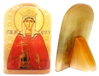 Именная икона из селенита "Святая Августа"