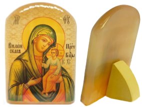 Икона из селенита "Божией Матери Виленская" 