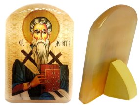 Именная икона из селенита "Святитель Донат Еврийский епископ" 