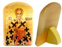 Именная икона из селенита "Святитель Никифор Константинопольский"