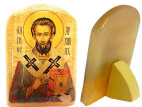 Именная икона из селенита "Святой Апостол Архипп" 