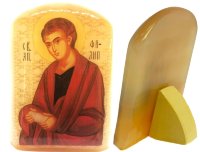Именная икона из селенита "Святой Апостол Филипп"