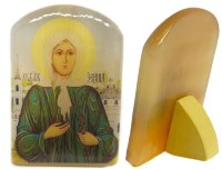 Икона из селенита с подставкой № 2 "Ксения Петербургская"