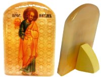 Именная икона из селенита "Пророк Наум"