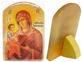 Икона из селенита "Божией Матери Гребневская" 