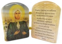Икона из селенита с молитвой №2"Ксения Петербургская"