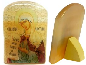 Икона из селенита с подставкой "Святая Капитолина Каппадокийская" 