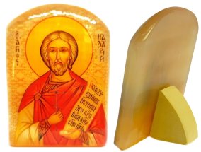 Именная икона из селенита "Мученик Назарий Римлянин, Медиоланский" 