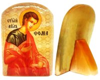  Именная икона из селенита "Святой Апостол Фома"