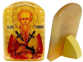 Икона из селенита с подставкой "Святой Тимофей" 