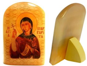 Именная икона из селенита "Маргарита Антиохийская" 