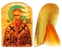 Именная икона из селенита "Поликарп Смирнский"