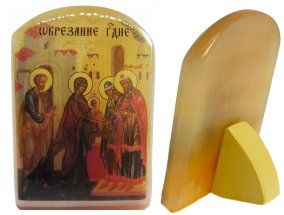 Икона из селенита "Обрезание Господне" 