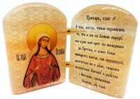 Икона из селенита с молитвой"Святая Мученица Пелагея"
