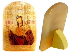 Именная икона из селенита "Святая мученица Иулия (Юлия)" 
