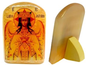 Икона из селенита "Спас Благое молчание" 