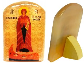 Икона из селенита "Пресвятая Богородица Афонская (Игуменья Афона)" 