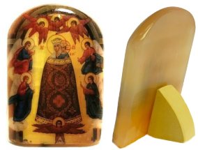 Икона из селенита "Б. М. Прибавления ума" 