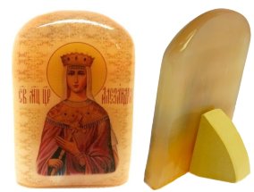 Именная икона из селенита "Святая Александра" 