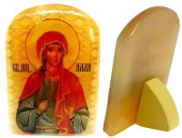 Именная икона из селенита "Святая Алла"