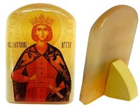 Именная икона из селенита "Святой Артур"