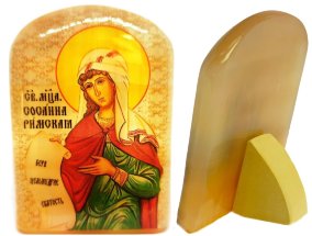 Именная икона из селенита "Мученица Сосанна Римская" 