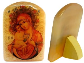 Икона из селенита "Икона Богоматери Жировицкая" 