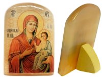 Икона из селенита с подставкой "Божией Матери Оршанская"