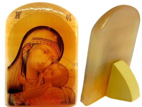 Икона из селенита "Корсунская икона Пресвятой Богородицы" 