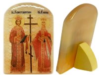 Икона из селенита с подставкой "Святые Константин и Елена"