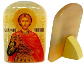 Именная икона из селенита "Великомученик Феодор Стратилат" 