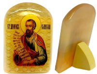 Именная икона из селенита "Святой Елисей"