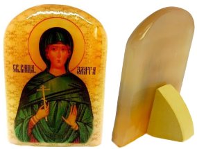Именная икона из селенита "Святая Злата" 