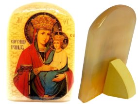 Икона из селенита "Икона Богородицы Споручница грешных" 