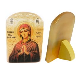 Малая икона из селенита 50*35 "Божией Матери Умягчение злых сердец" 