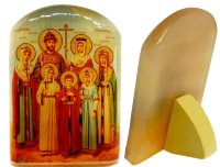 Икона из селенита с подставкой "Царская семья Романовых"