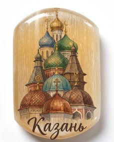 Магнит из камня селенит " Казань "Храм всех религий 