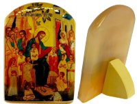 Икона из селенита с подставкой "Благословение детей"
