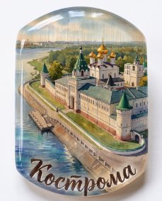 Магнит из камня селенит " Кострома " Ипатьевский монастырь  