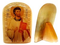 Именная икона из селенита "Святой апостол Никанор"