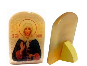 Малая икона из селенита 50*35 "Ксения Петербургская" 