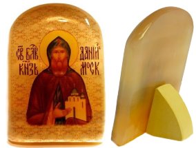 Именная икона из селенита "Даниил Московский" 