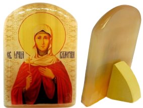Именная икона из селенита "Святая мученица Валерия" 